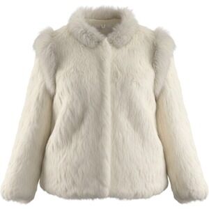 Bermans Vintage 70s Real Rabbit and Blue Fox Fur Jacket White coat Medium
